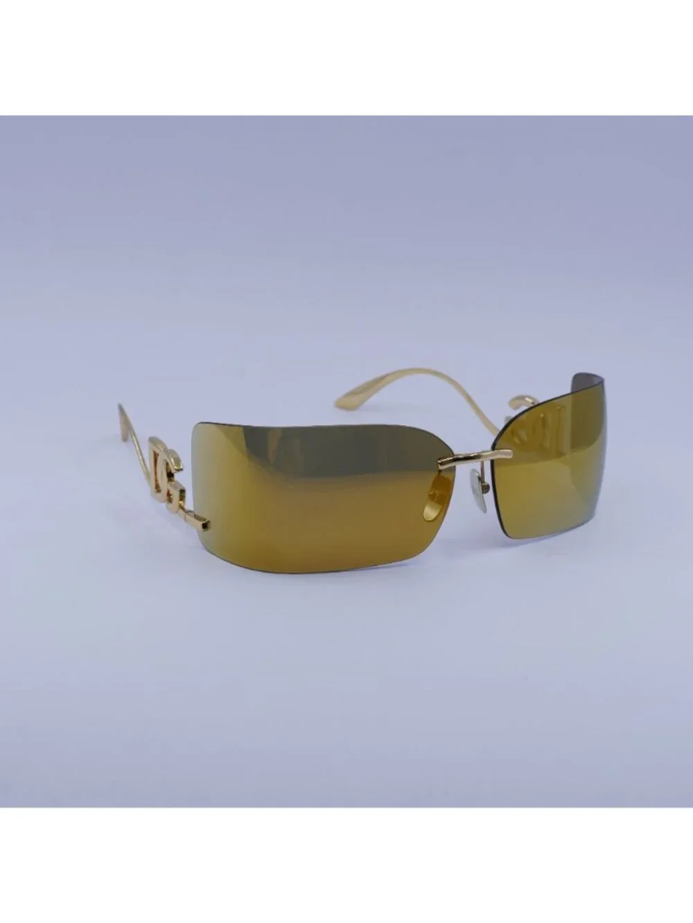 Dolce & Gabbana DG2319 02/5A Sunglasses Gold Rectangle Frame, Gold Mirror Lenses